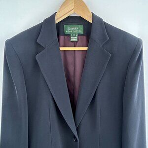 Lauren Ralph Lauren Tailored Longline Navy Blazer Women Size 10